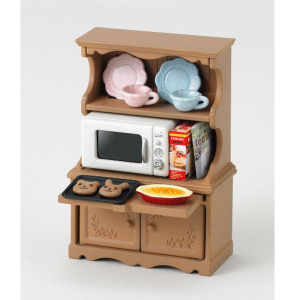 ＜イオンのキッズ通販＞ キャラクター シルバニアの食器棚・オーブンレンジセット画像